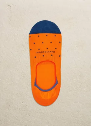 Carrot Orange Polka Dot Invisible Touch No-Show Socks - Marcoliani