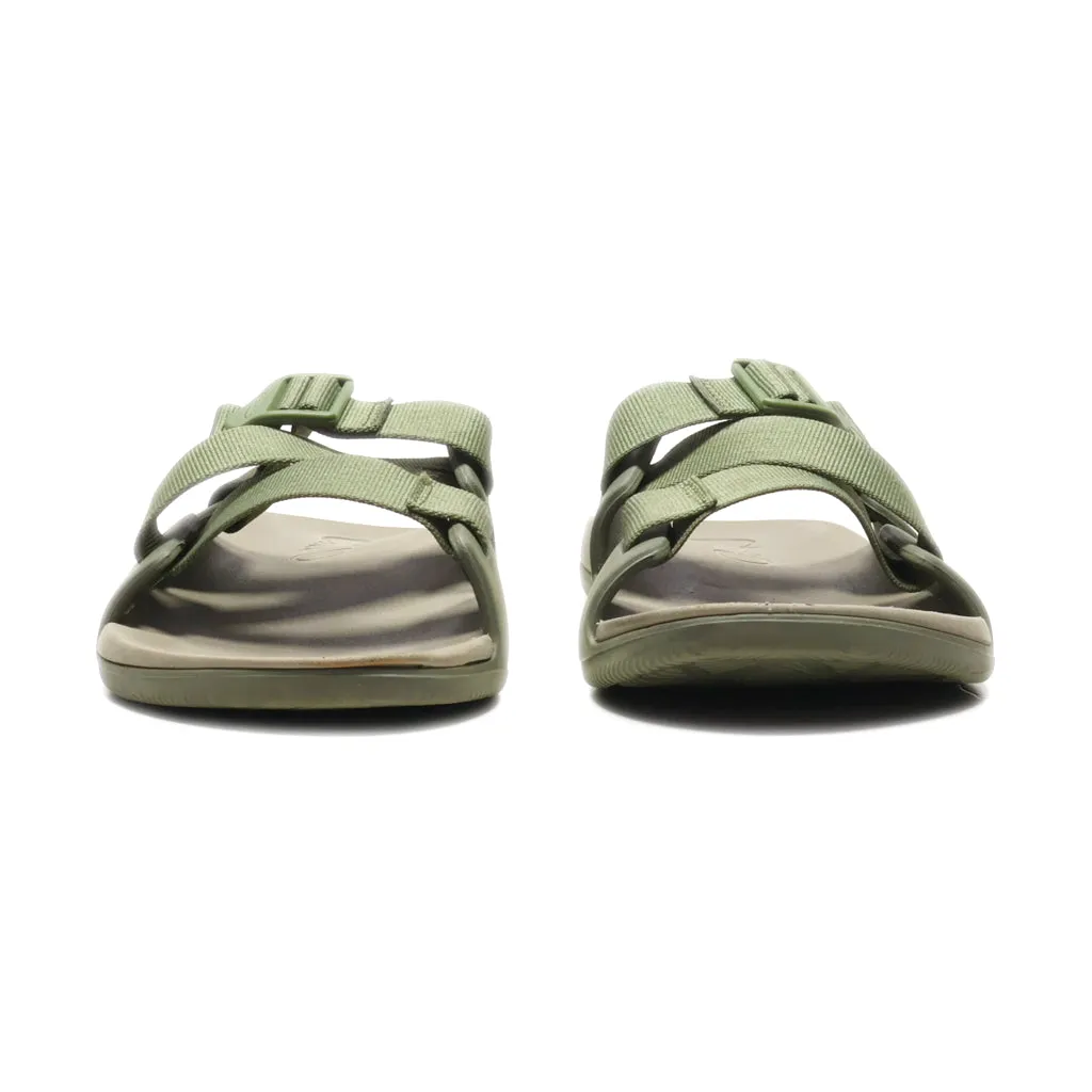 Chaco Sliders Fabric Green Colour For Women