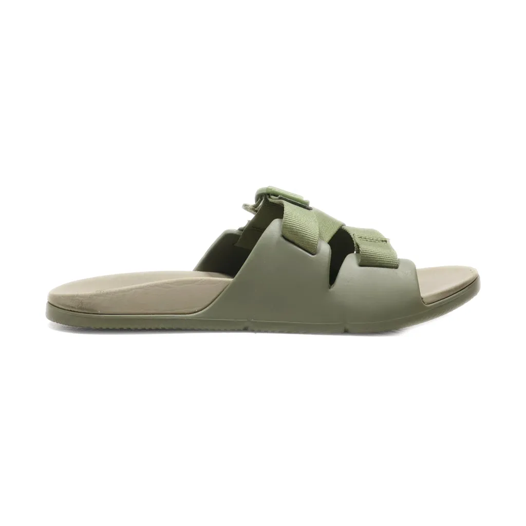 Chaco Sliders Fabric Green Colour For Women