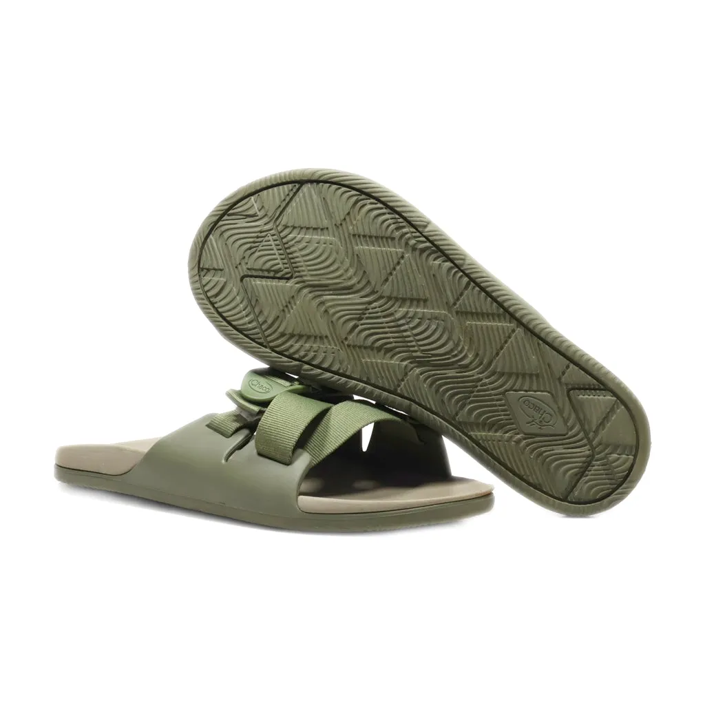 Chaco Sliders Fabric Green Colour For Women