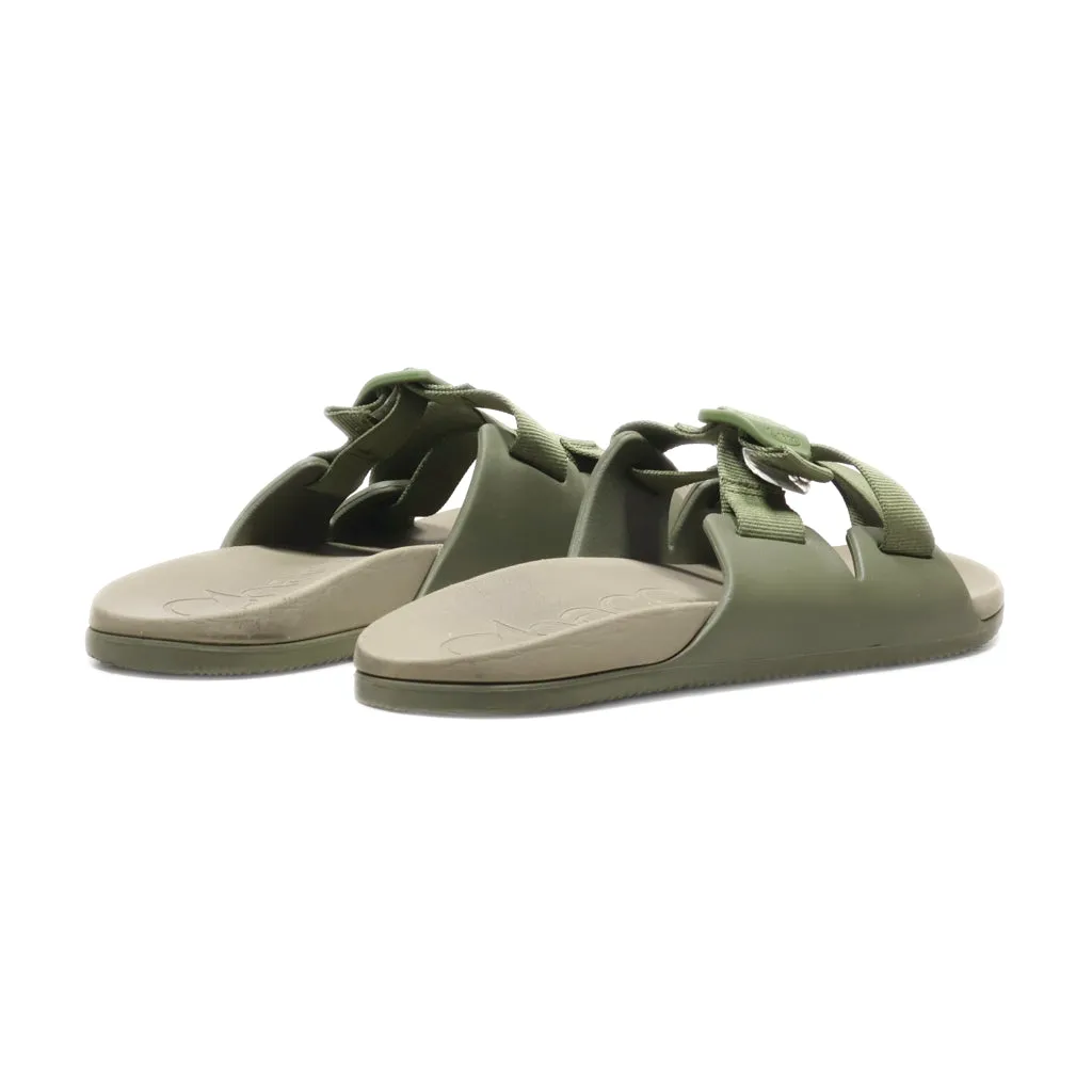 Chaco Sliders Fabric Green Colour For Women