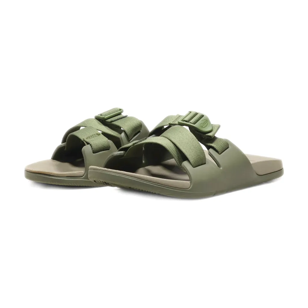 Chaco Sliders Fabric Green Colour For Women