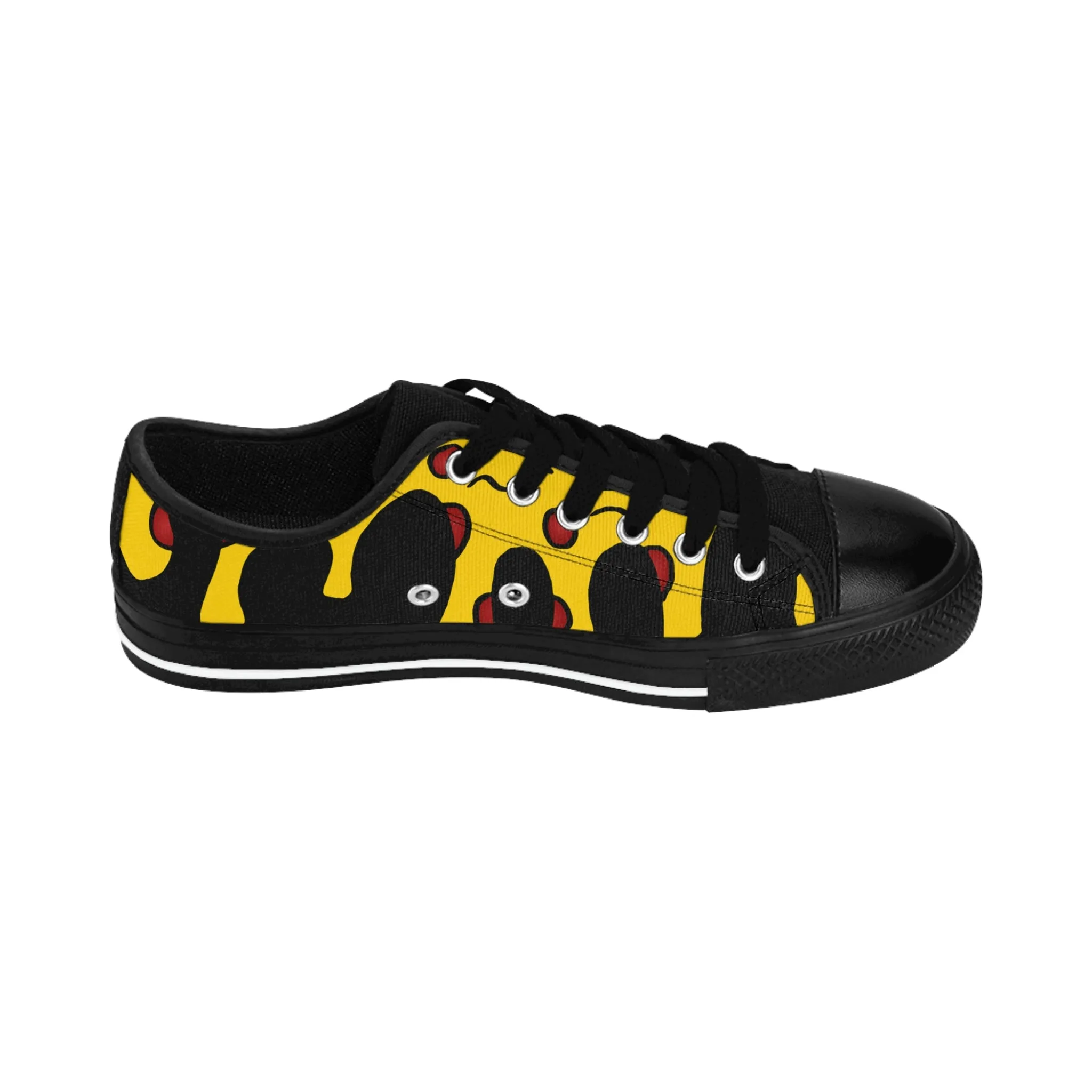 Cheesy Pizza Women's Sneakers (Black)