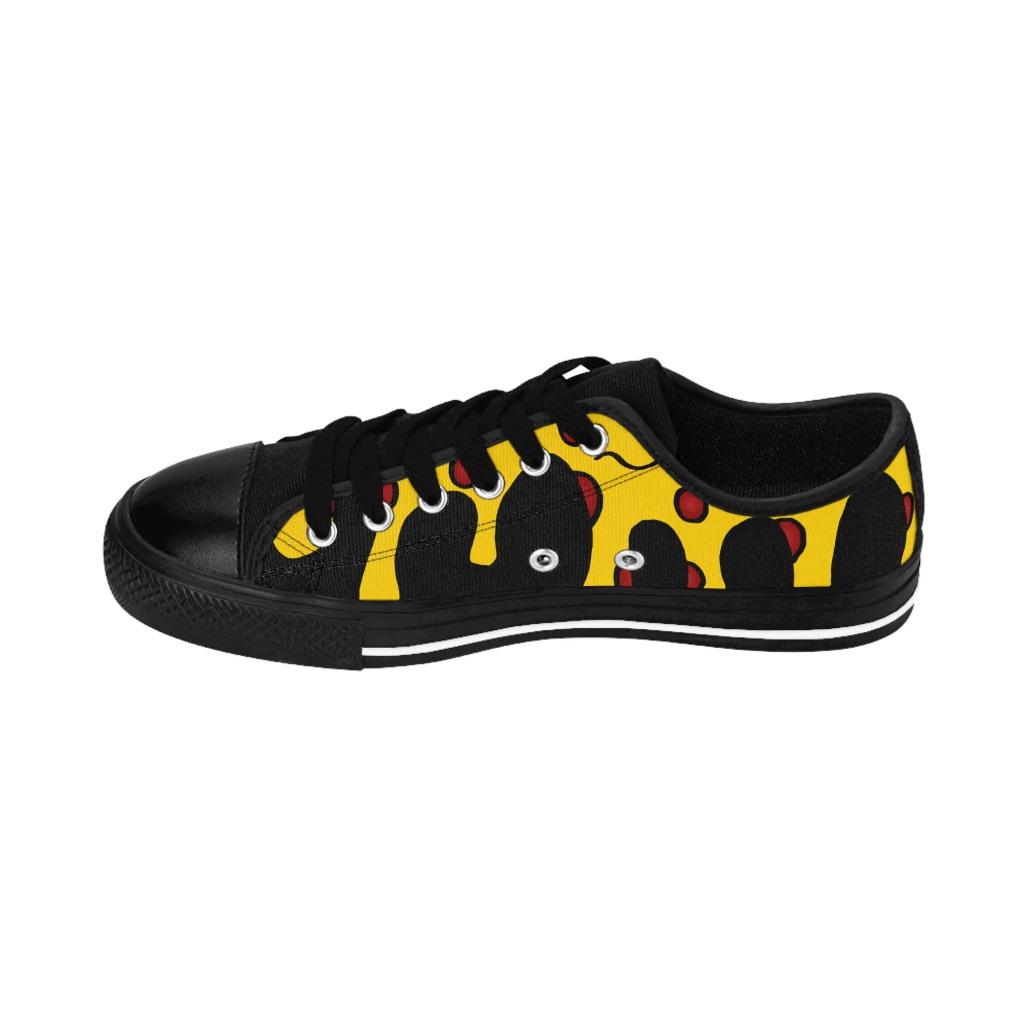 Cheesy Pizza Women's Sneakers (Black)