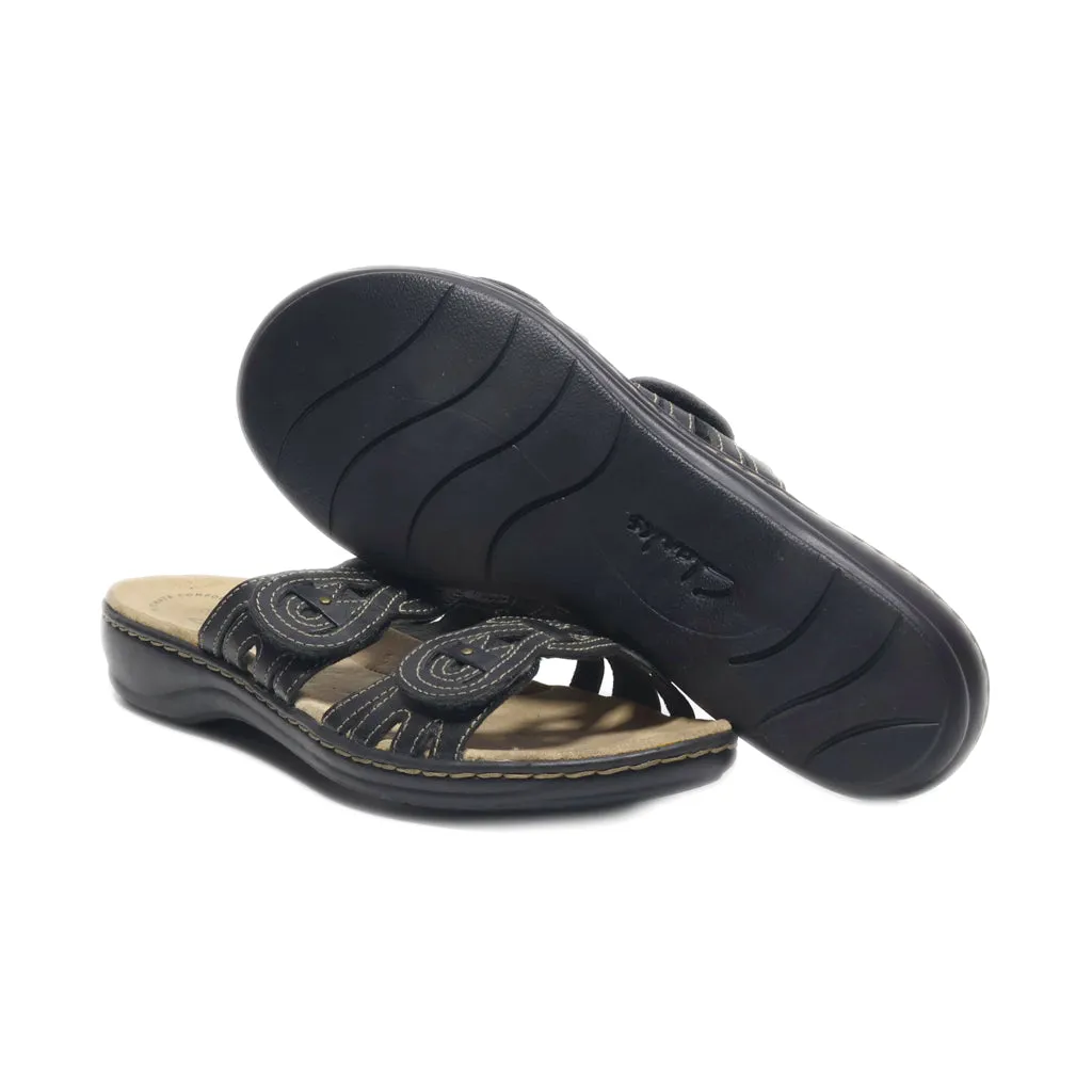 Clarks Sliders Leather Black Colour For Women