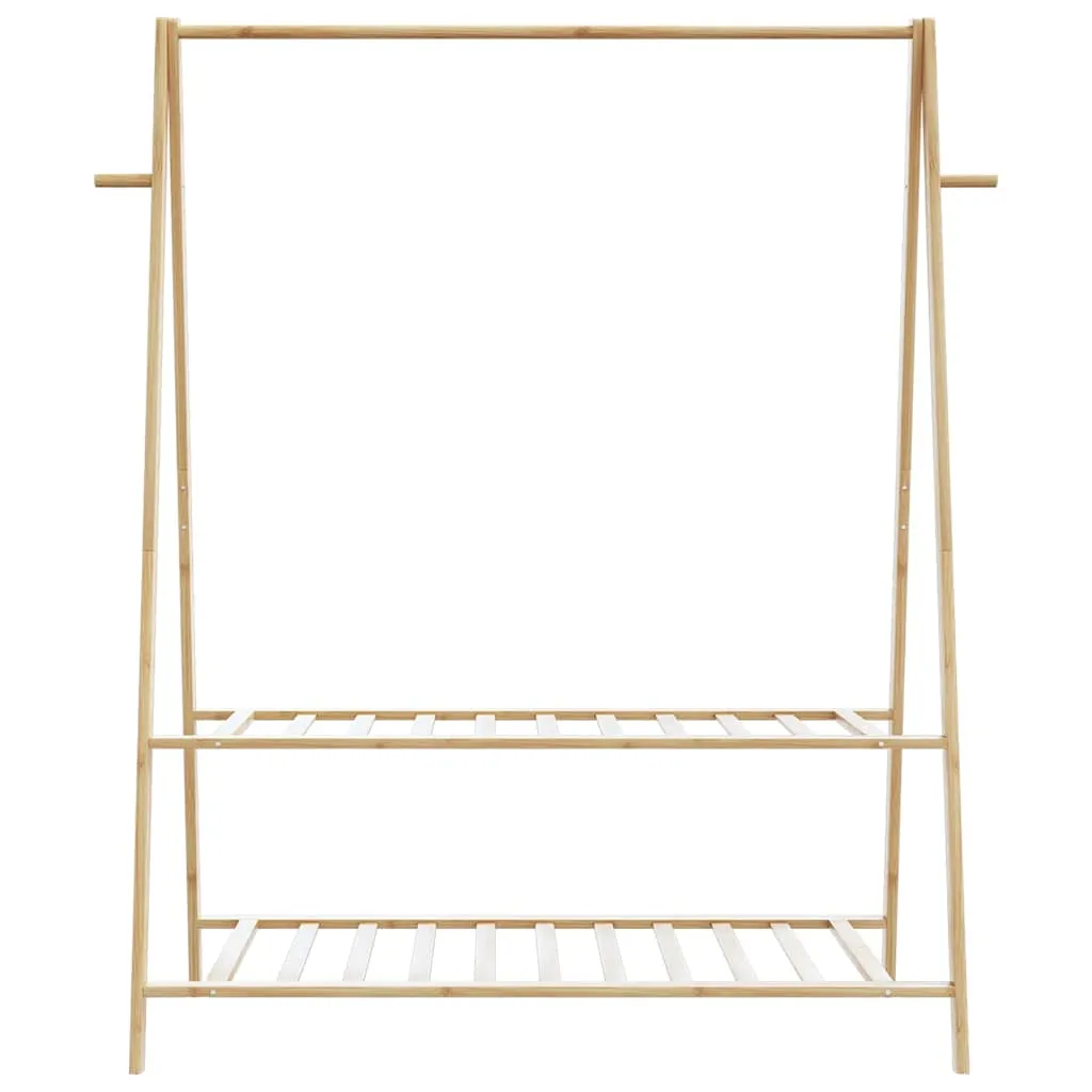 Clothes Rack with Shelves 132x45.5x150.5 cm Bamboo