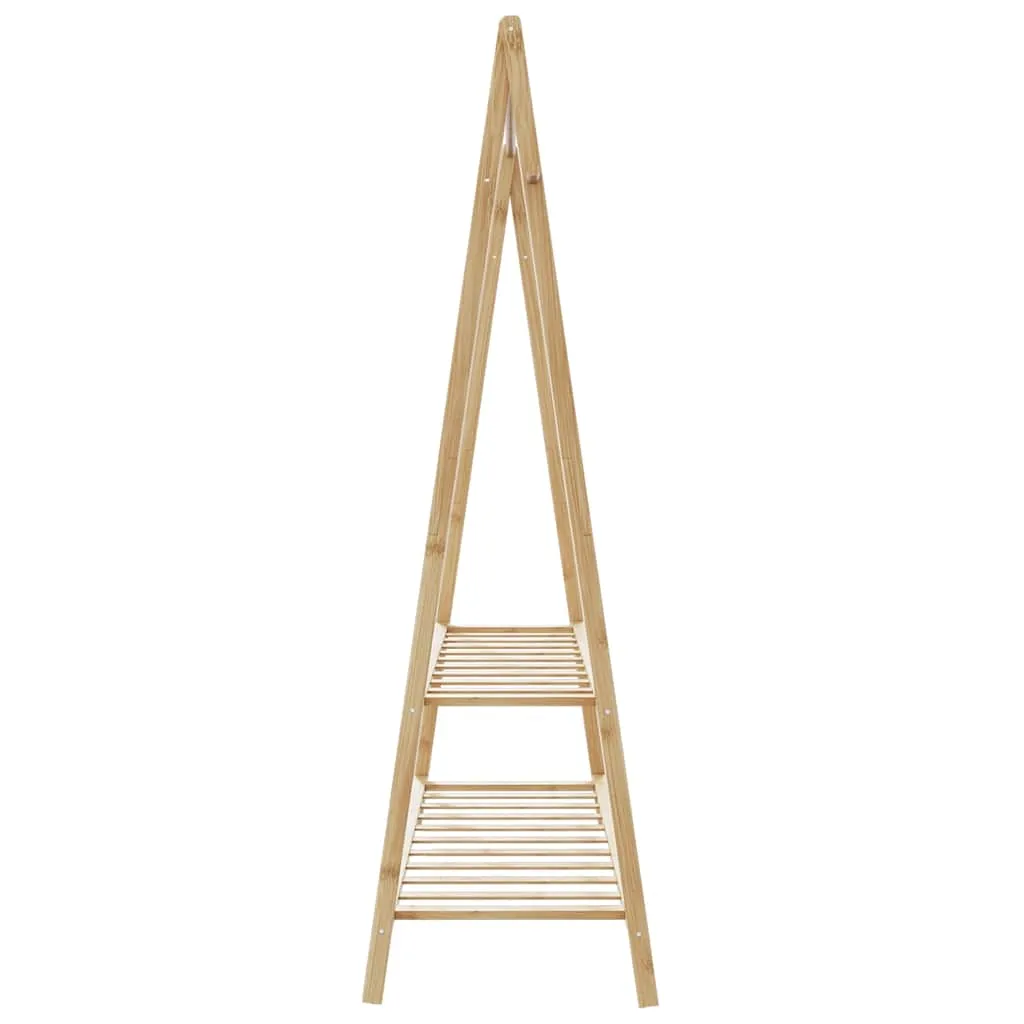 Clothes Rack with Shelves 132x45.5x150.5 cm Bamboo