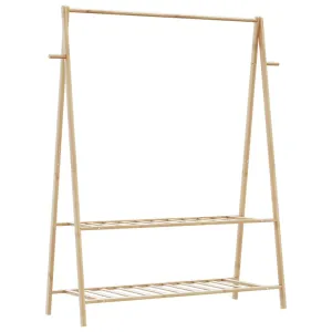 Clothes Rack with Shelves 132x45.5x150.5 cm Bamboo