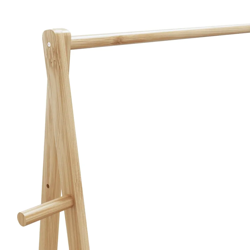 Clothes Rack with Shelves 132x45.5x150.5 cm Bamboo