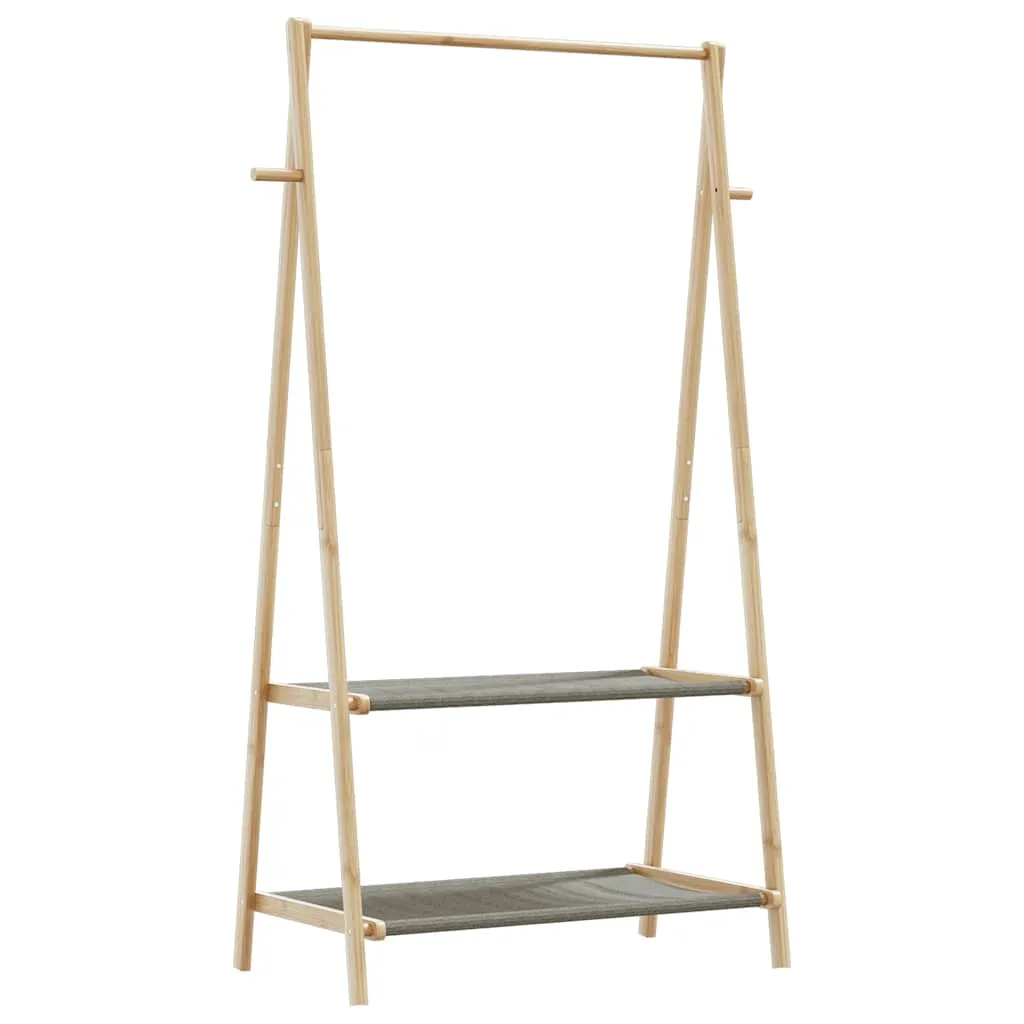 Clothes Rack with Shelves 96x45.5x150.5 cm Bamboo