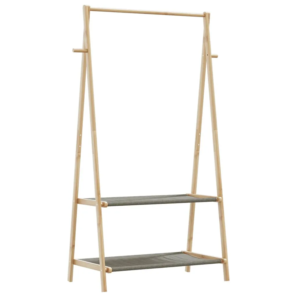 Clothes Rack with Shelves 96x45.5x150.5 cm Bamboo