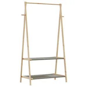 Clothes Rack with Shelves 96x45.5x150.5 cm Bamboo