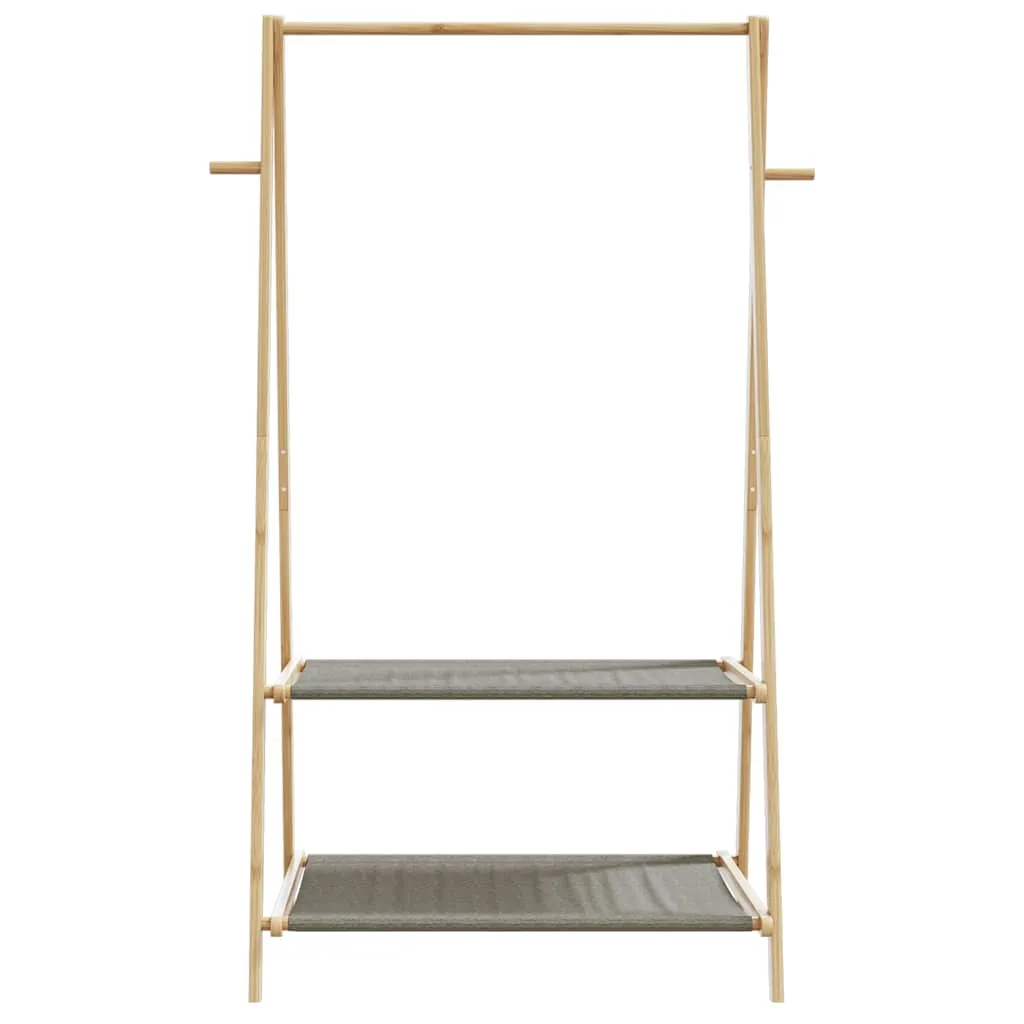 Clothes Rack with Shelves 96x45.5x150.5 cm Bamboo