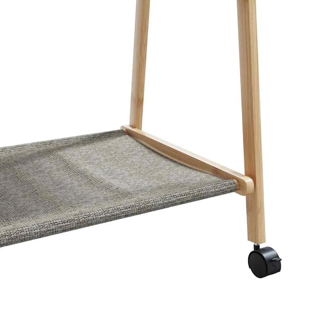 Clothes Rack with Shelves and Wheels 96x45.5x155.5 cm Bamboo