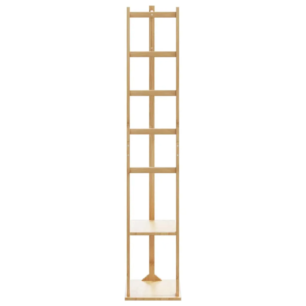 Coat Stand with Hooks and Shelves 38.5x30x156 cm Bamboo