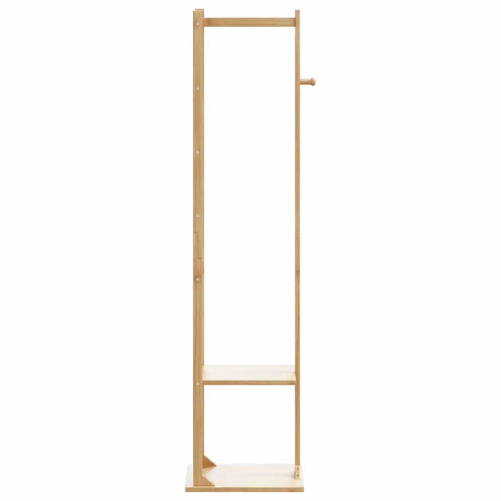 Coat Stand with Hooks and Shelves 38.5x30x156 cm Bamboo