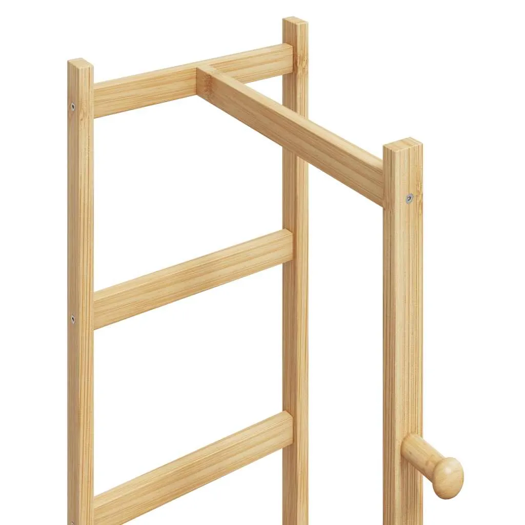 Coat Stand with Hooks and Shelves 38.5x30x156 cm Bamboo