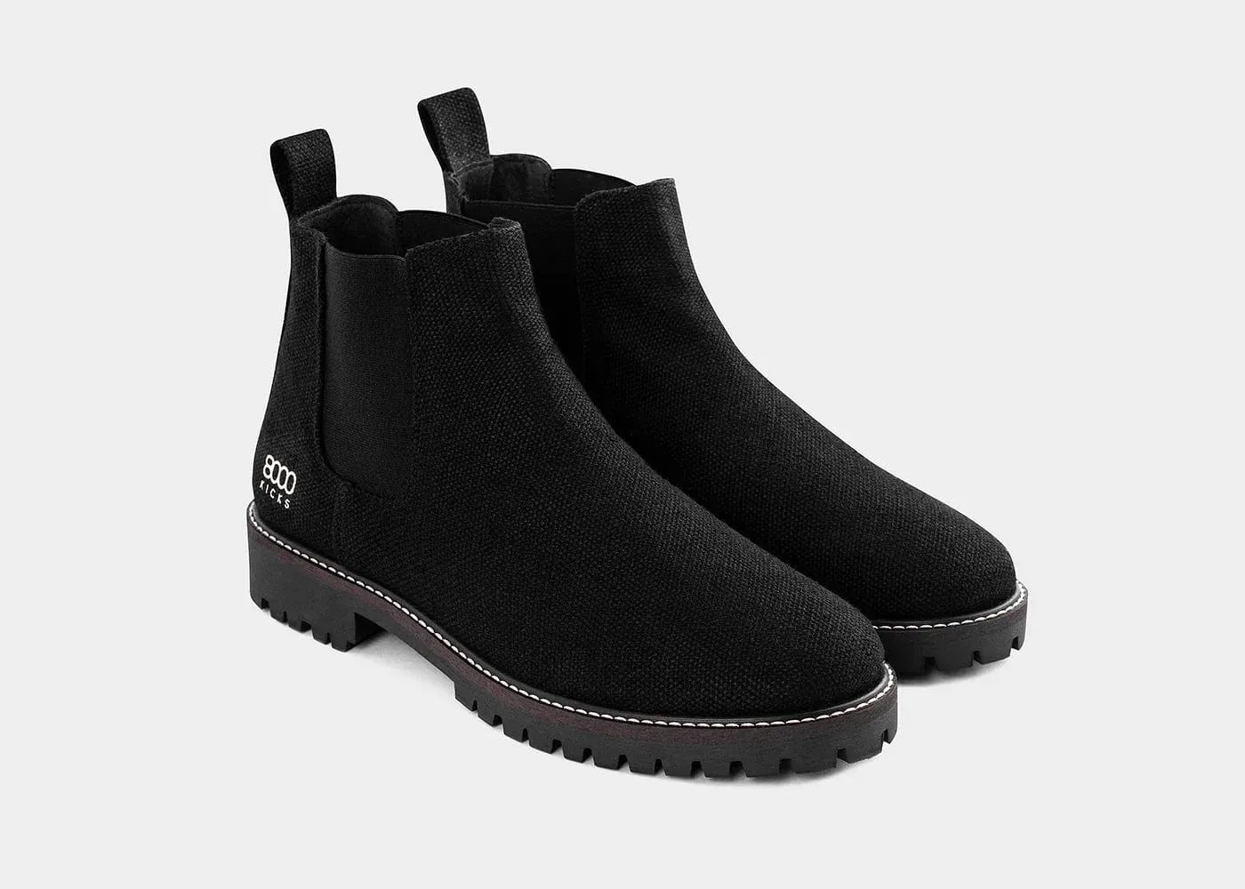 Crossover Men's Vegan Hemp Chelsea Boots | Black