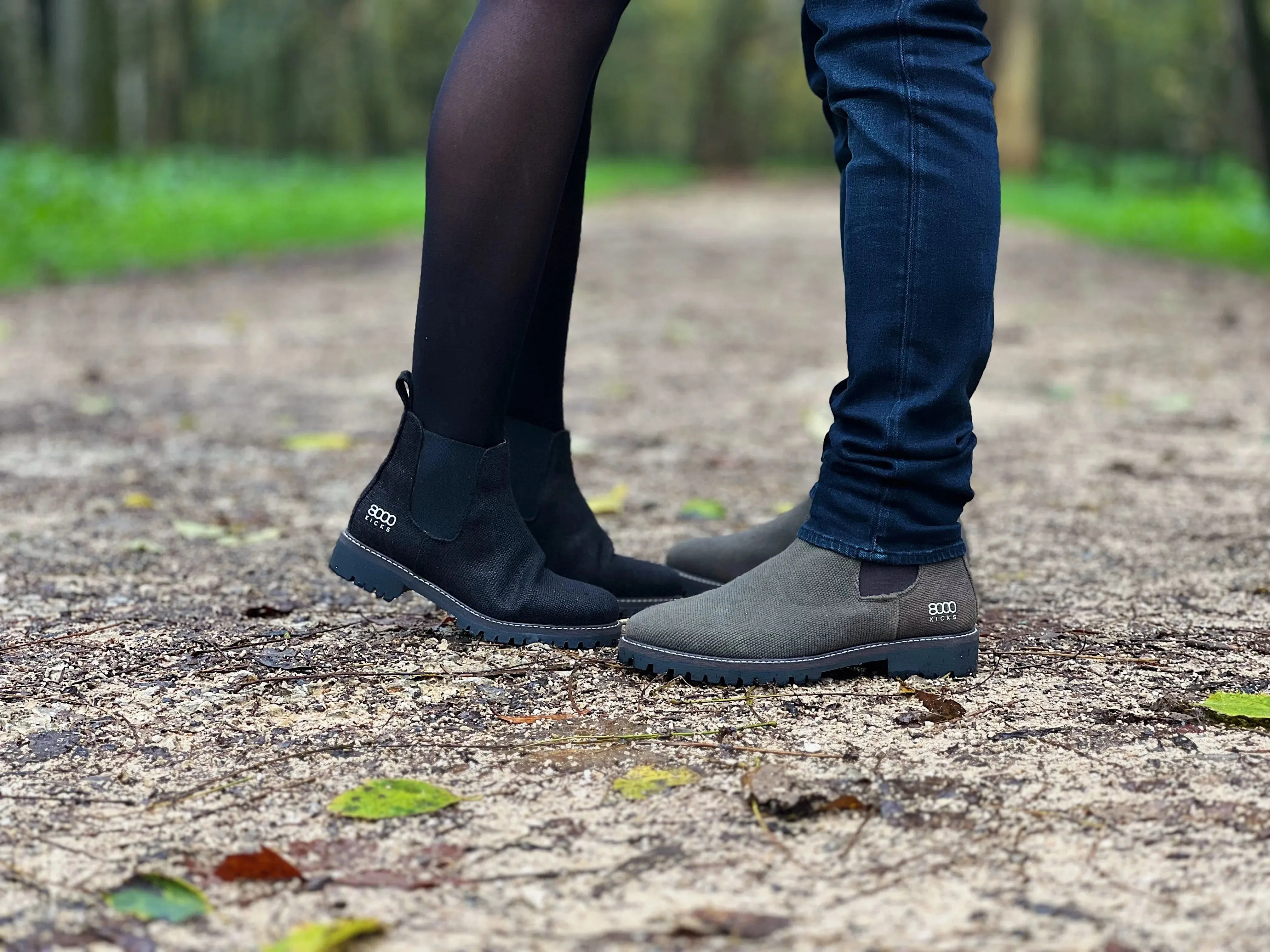 Crossover Men's Vegan Hemp Chelsea Boots | Dark Brown