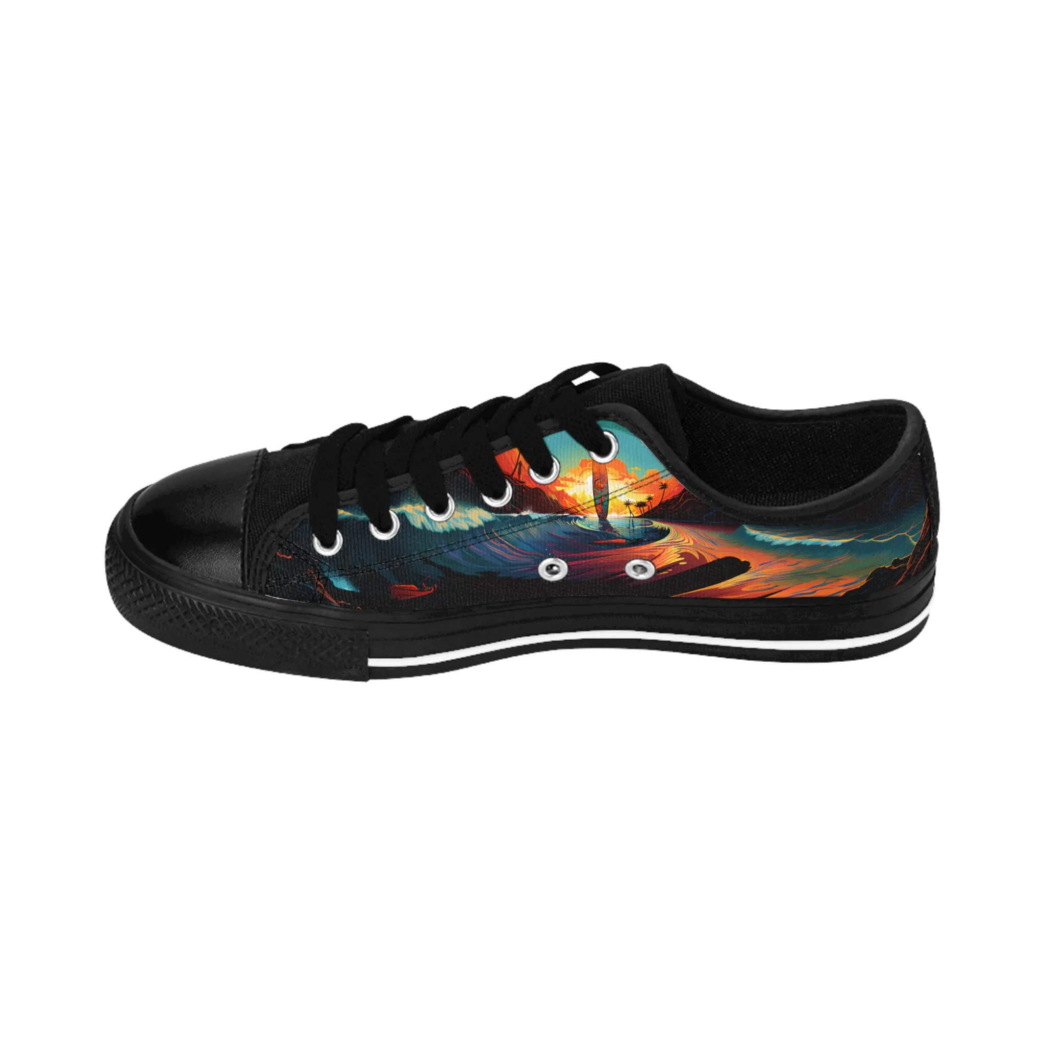 Custom Men's Sneakers Surfboard in Stunning Evening Beach Scene 001