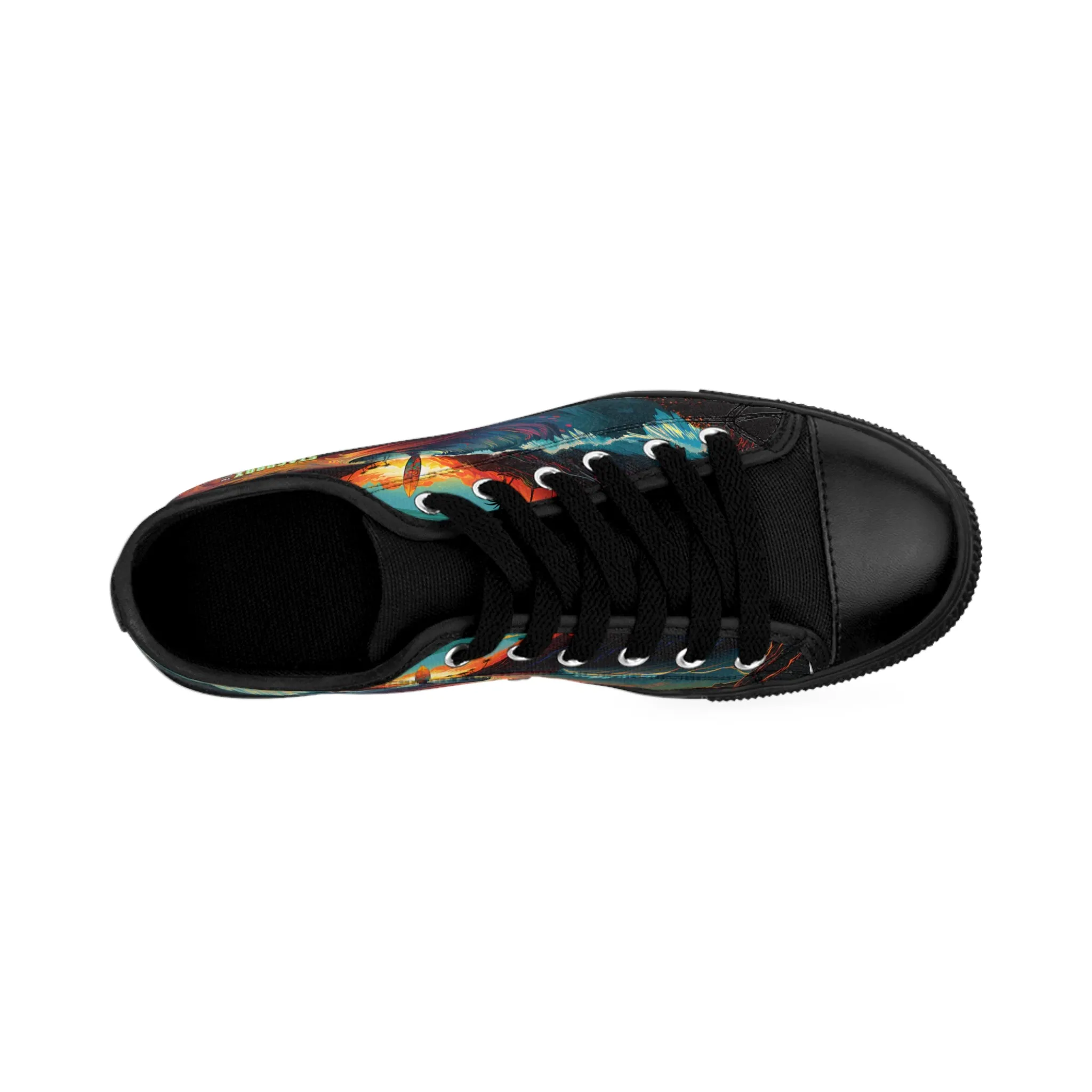 Custom Men's Sneakers Surfboard in Stunning Evening Beach Scene 001