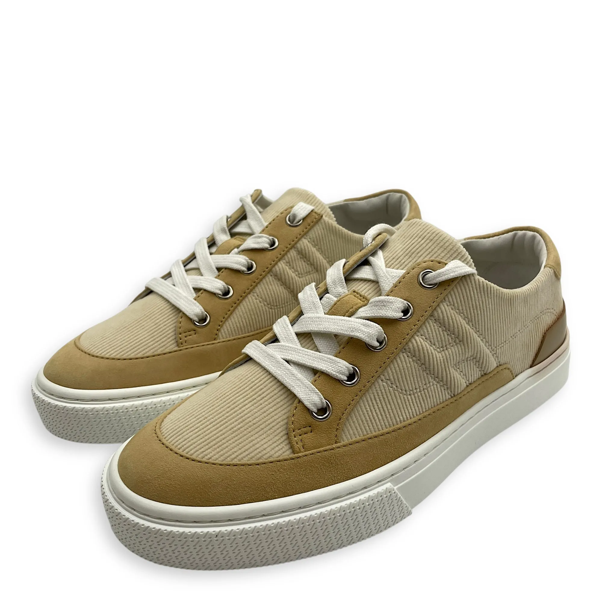 Deep 37 Beige Crin Sneakers in Suede Leather