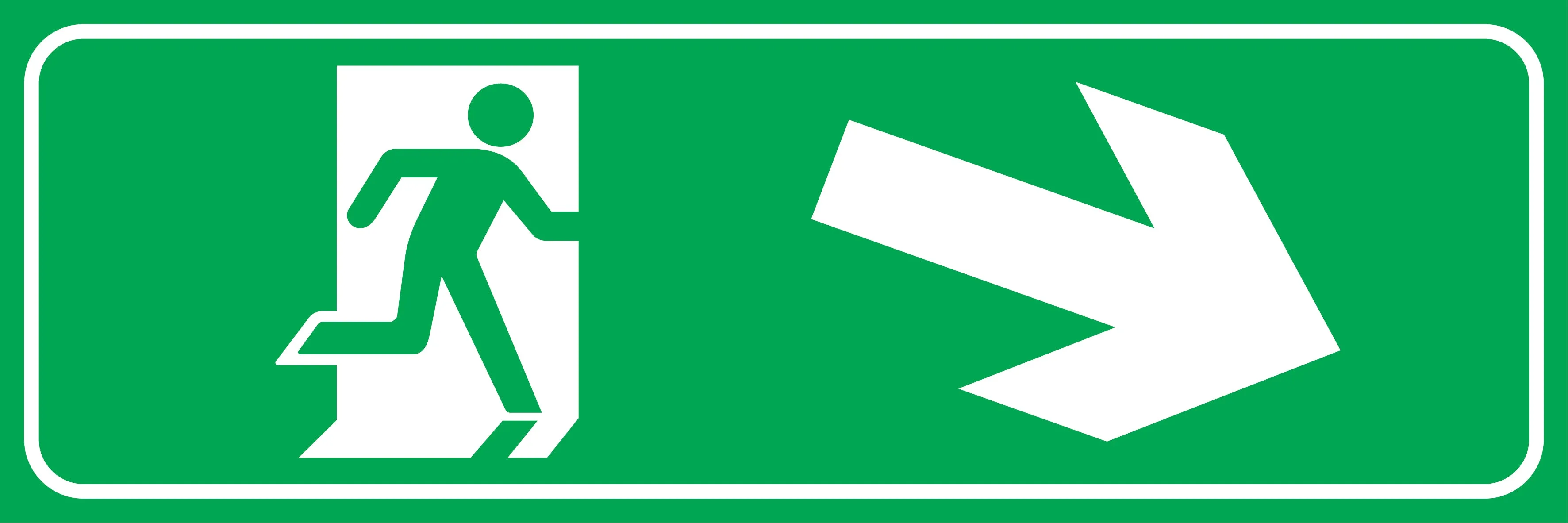 Down Right Arrow Exit Symbol Sign