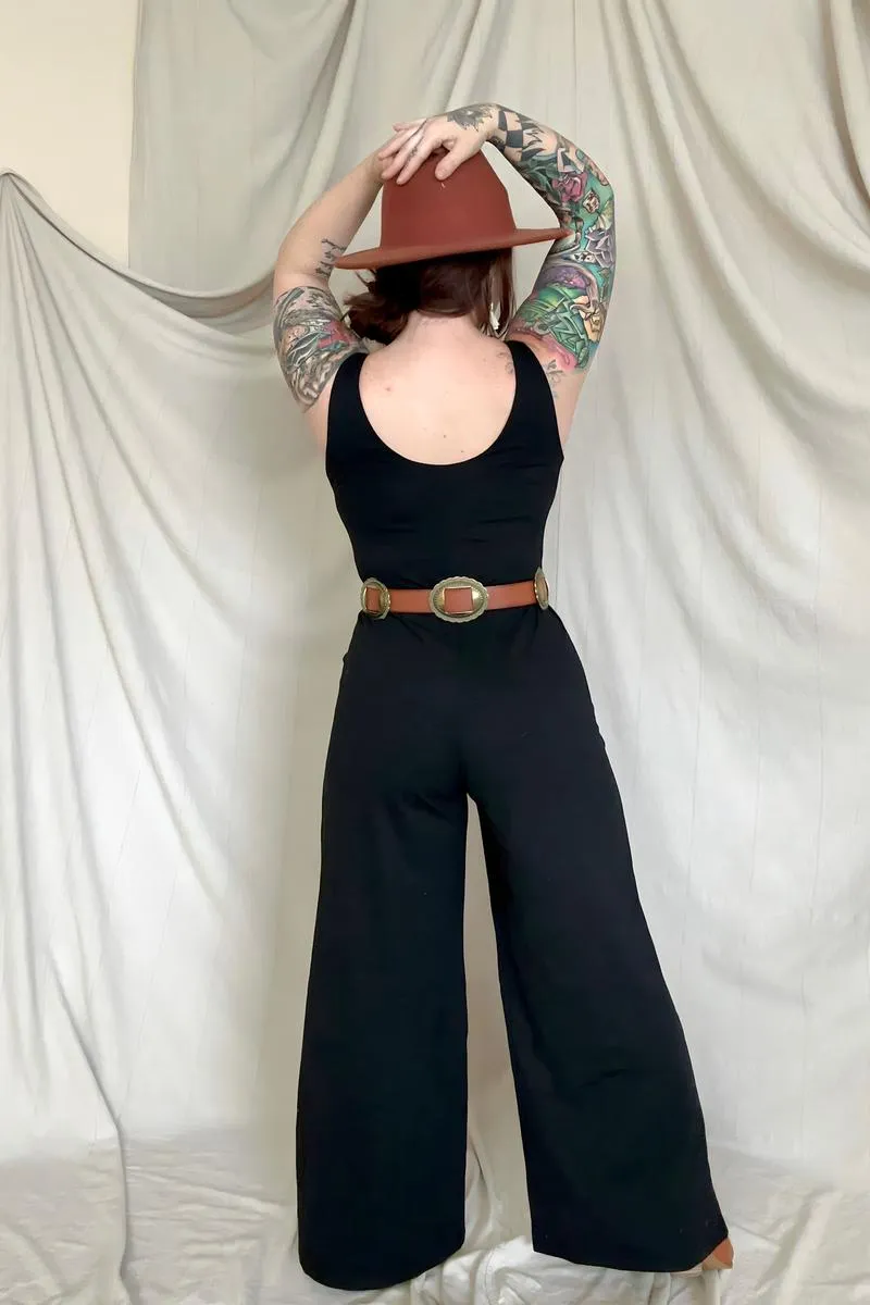 FawnFit Wide Leg Sleeveless Jumpsuit With Built-In Bra