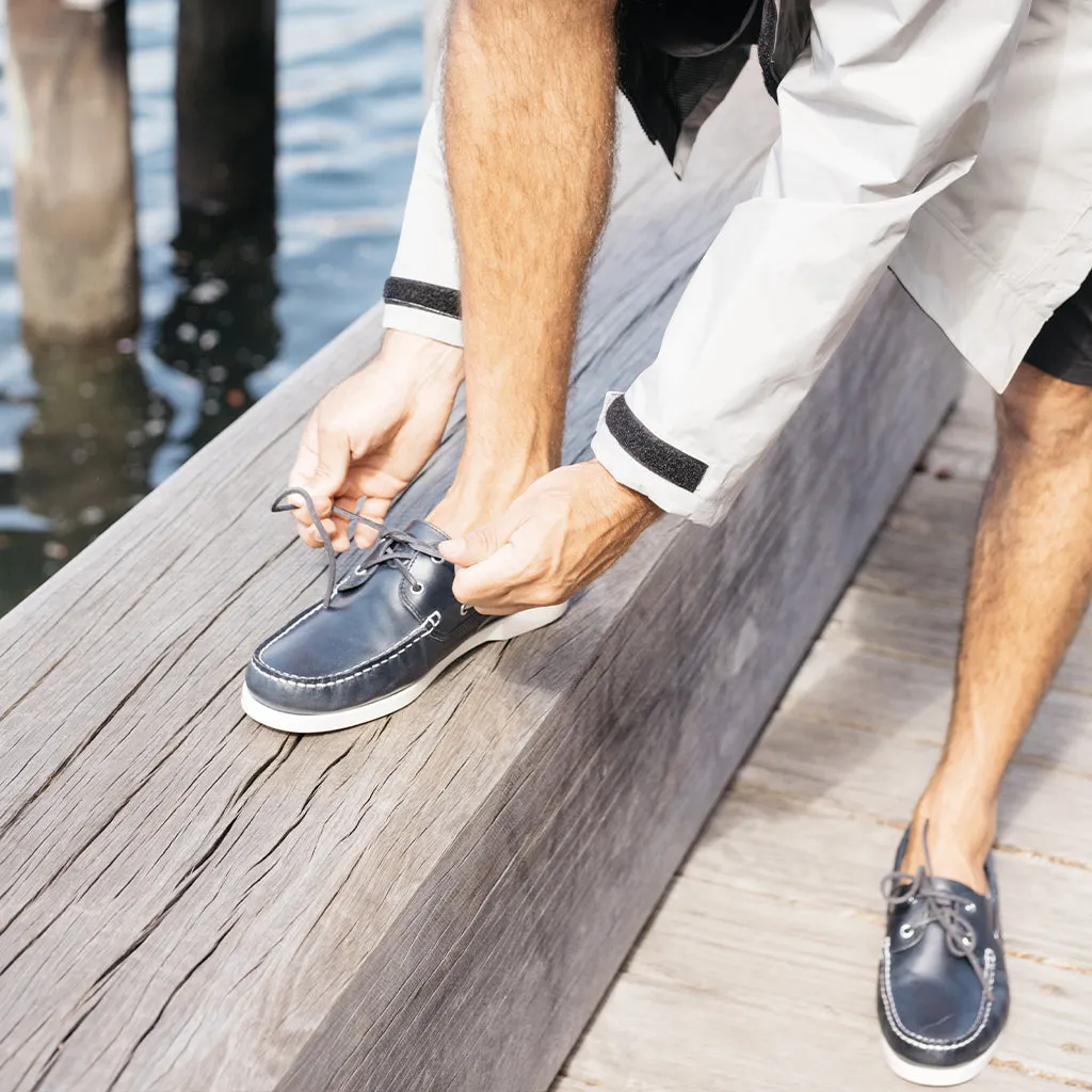 Flinders Leather Deck Shoe - Navy