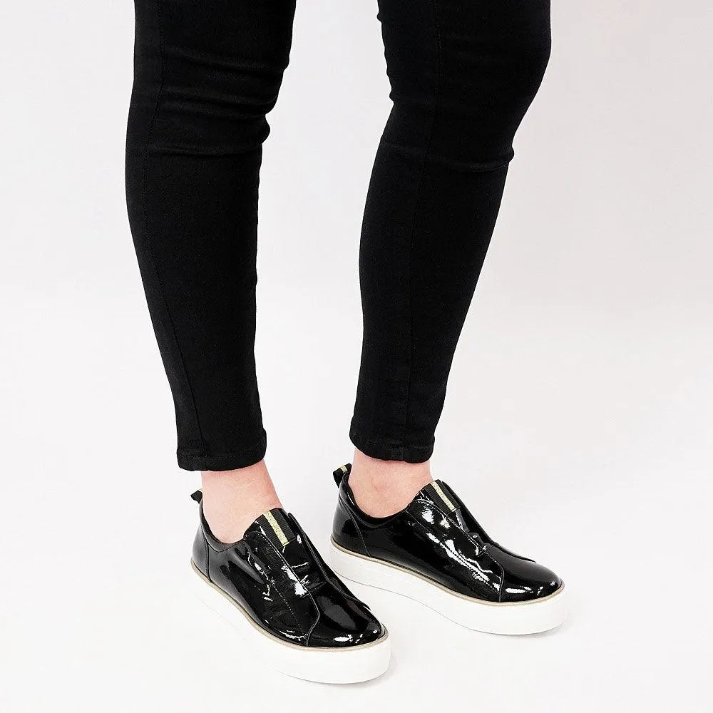 Fredie Black Patent Leather Sneakers