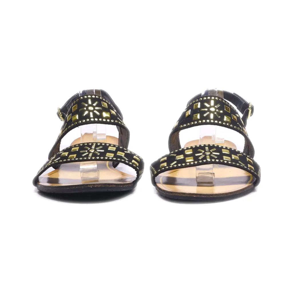 George Flat Sandals Fabric Black Colour For Women