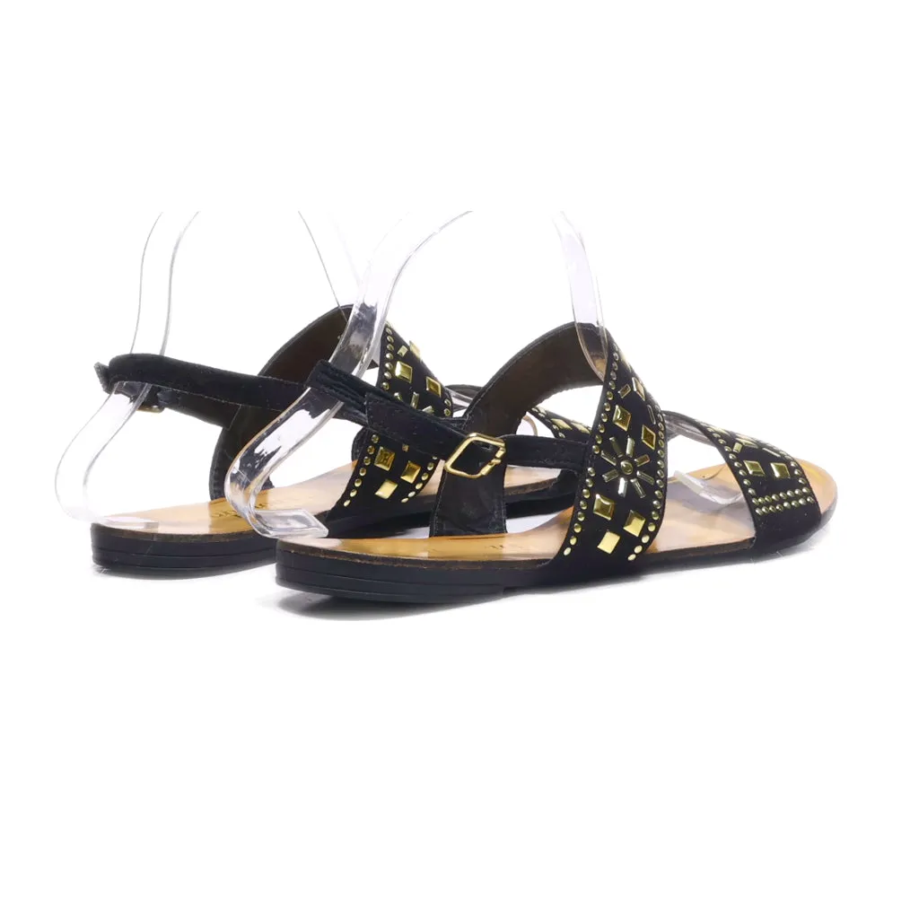 George Flat Sandals Fabric Black Colour For Women