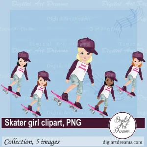 Girl Skater Clip Art