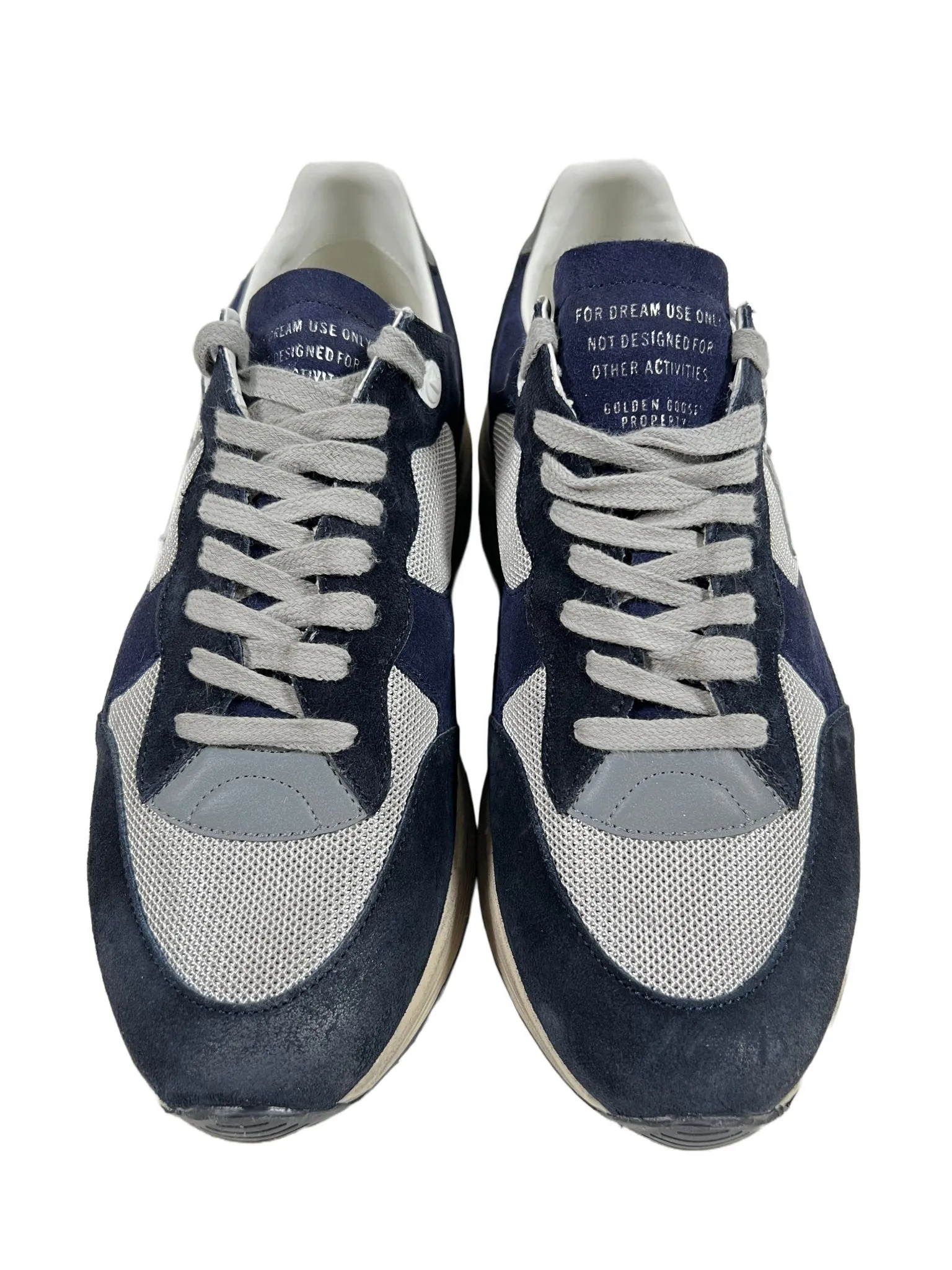 Golden Goose Sneakers GMF00592 Running Sole Silver/Blue/Grey