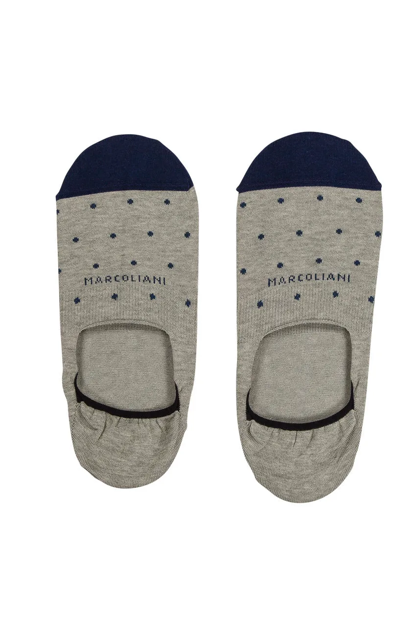 Gray Polka Dot Invisible Touch No-Show Socks - Marcoliani