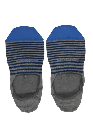 Grey Stripe Invisible Touch No-Show Socks - Marcoliani