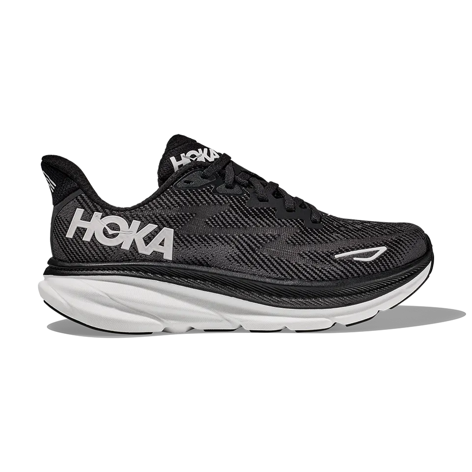 HOKA Women's Clifton 9 Wide Black/White