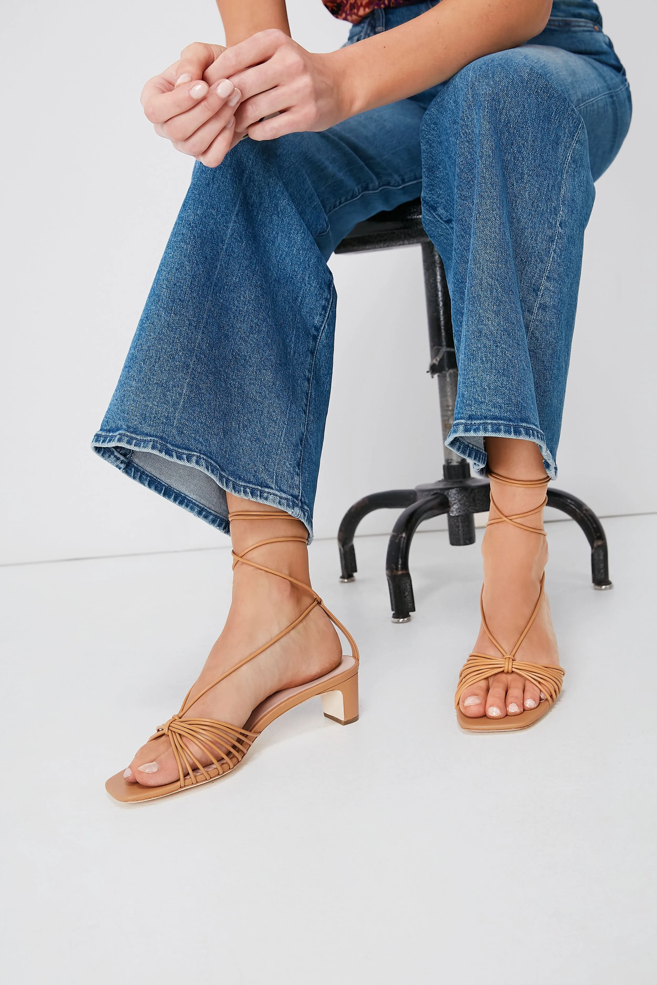 Honey Nappa Riley Mid-Heel Lace Up Sandal