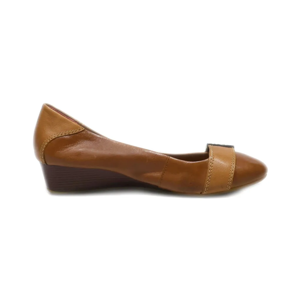 Hush Puppies Slip Ons Leather Brown Colour For Women