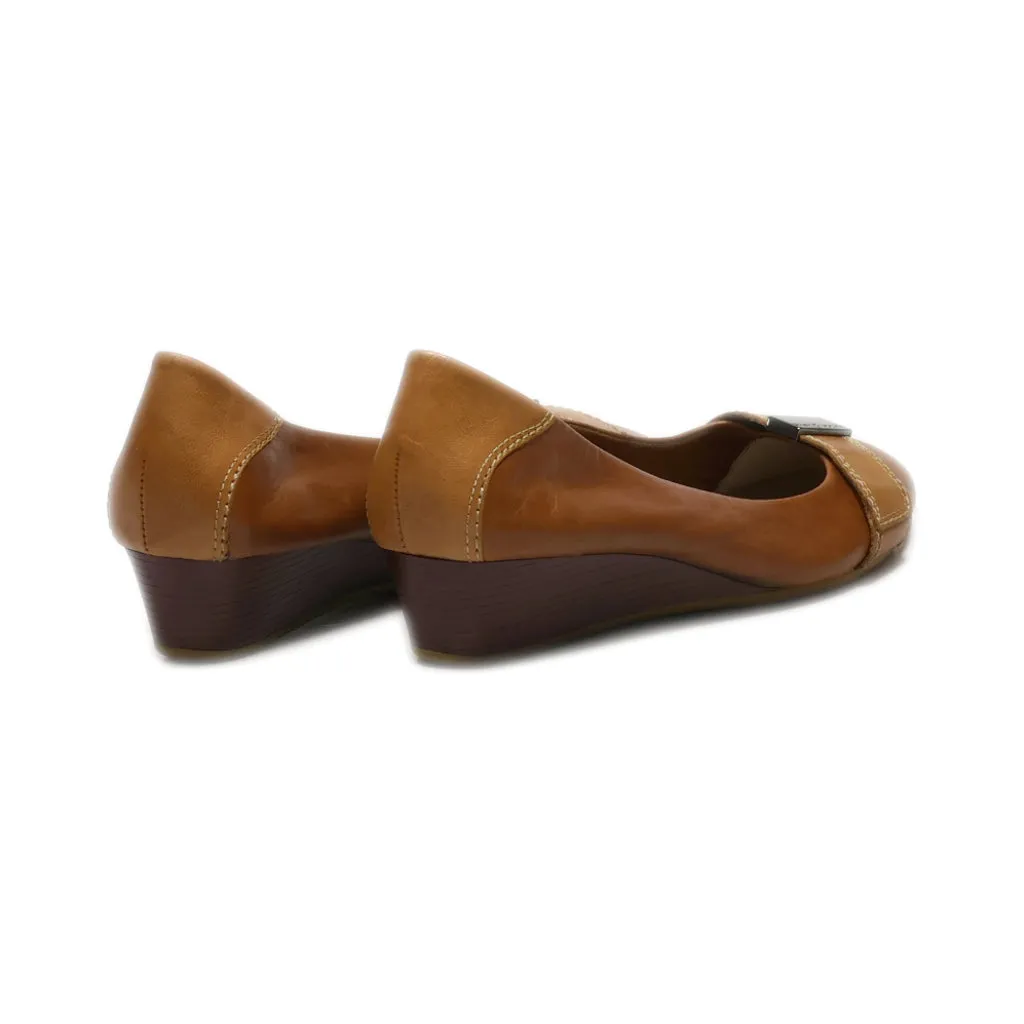 Hush Puppies Slip Ons Leather Brown Colour For Women