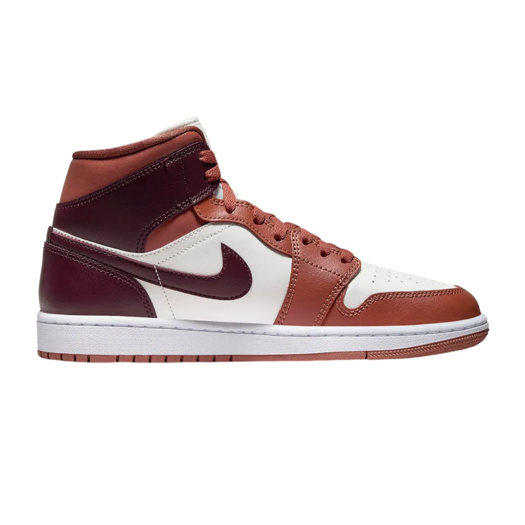 Jordan scarpa sneakers da adulto Air Jordan 1 Mid BQ6472 200 pesca-bianco-mattone