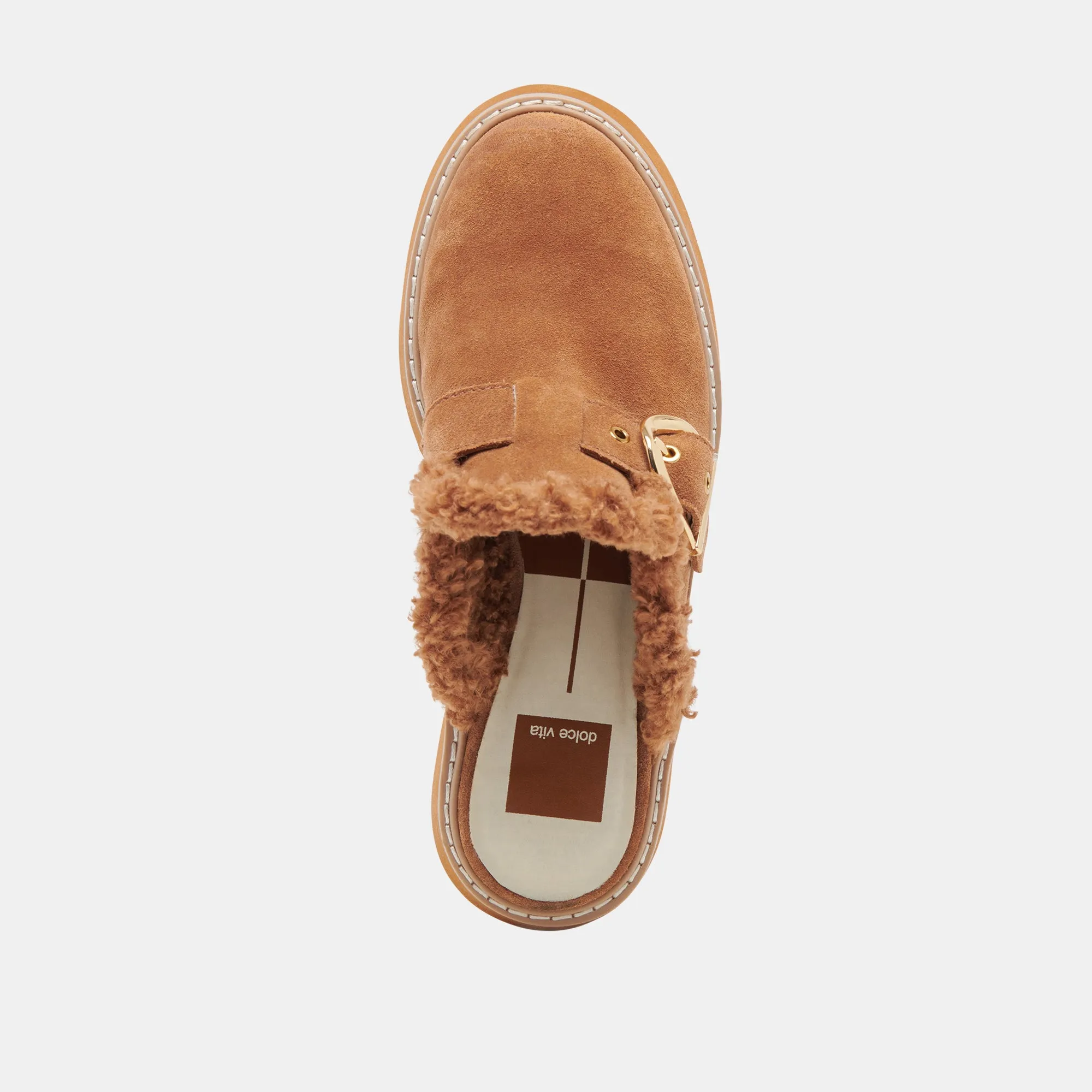 LELANI PLUSH FLATS PECAN SUEDE