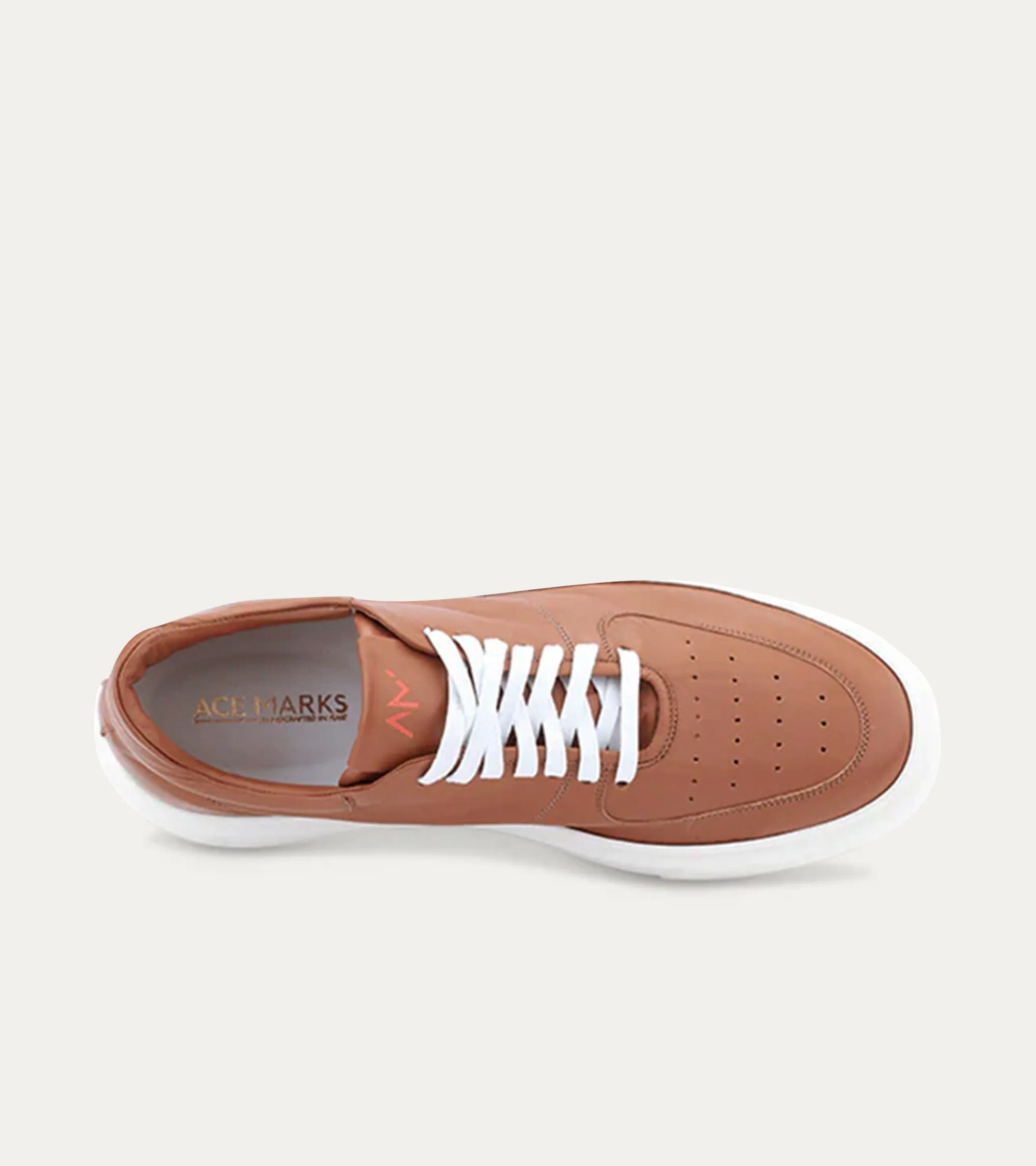 Lightweight Travel Sneaker in Brown Leather