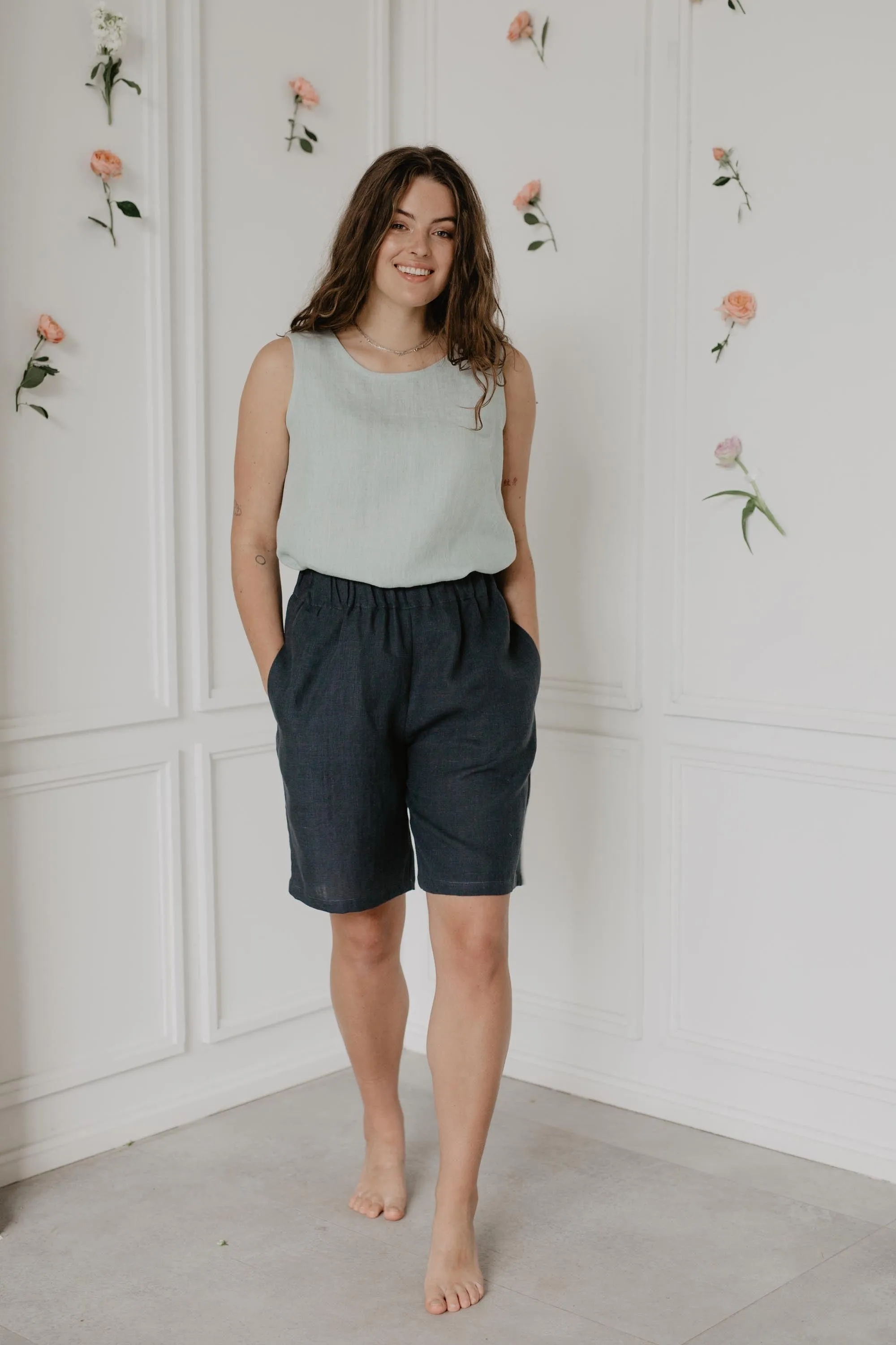 Matilda Long Linen Shorts | Multiple Colours