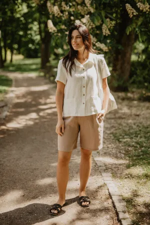 Matilda Long Linen Shorts