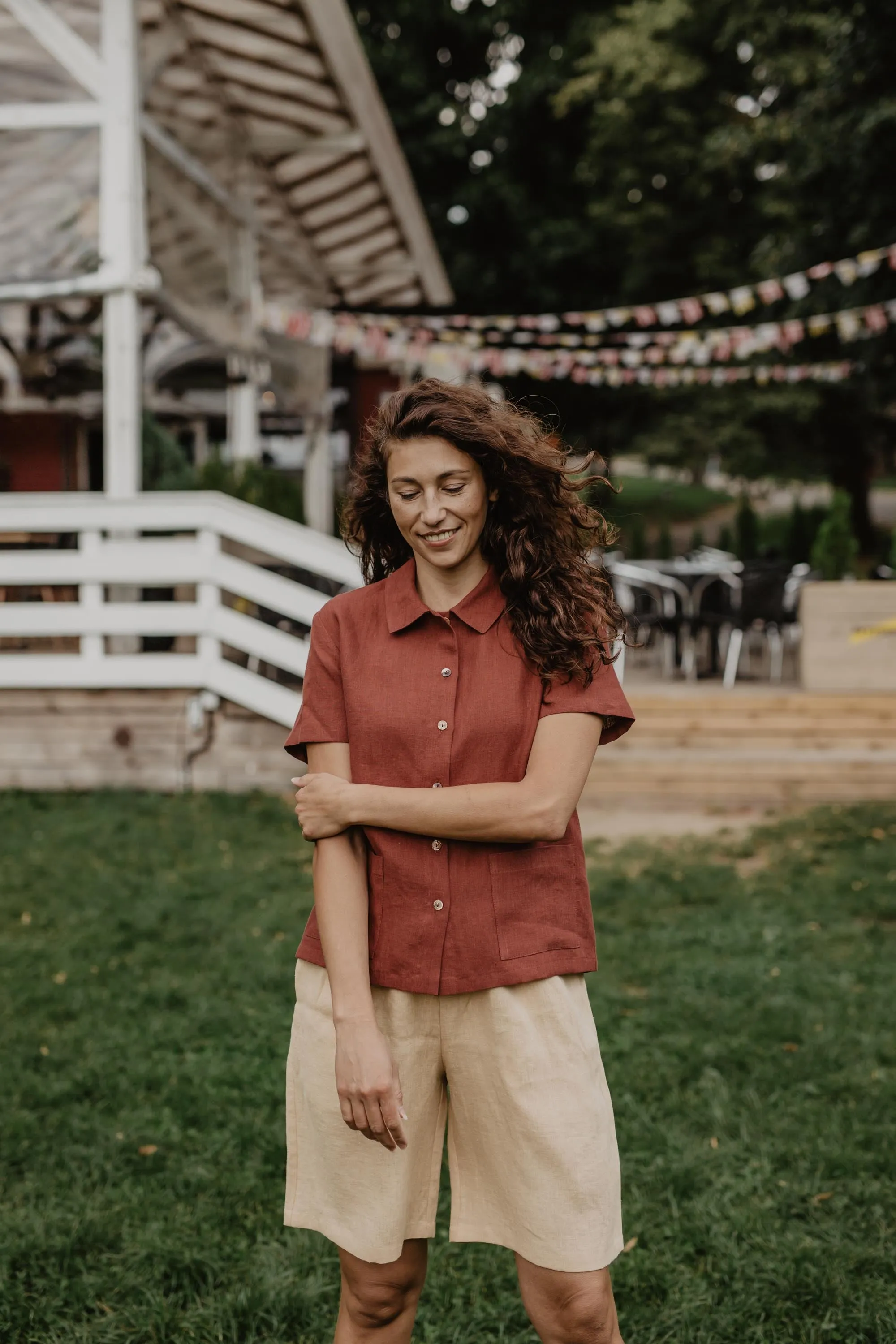 Matilda Long Linen Shorts