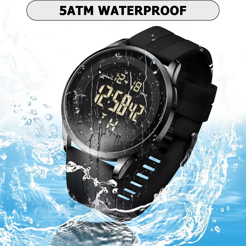 Men's Digital Waterproof Minimalist Ultra-Thin Wrist Watch