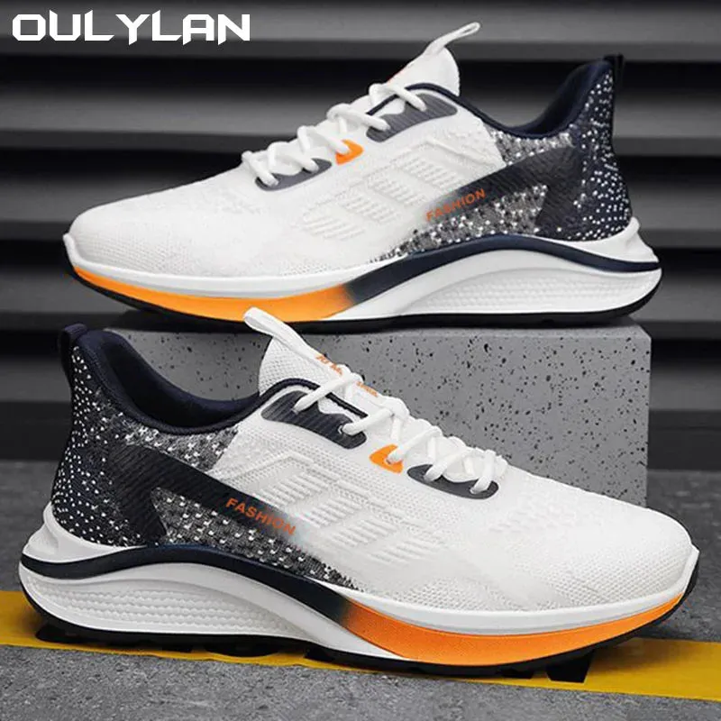 Men's Fashionable All-Matching Sneakers Men's Shoes Flying Woven Breathable Mesh Cloth Shoes Men's Casual Shoes