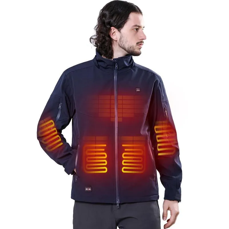 Men'S Heated Jacket Detachable Hood with 12V Battery Pack