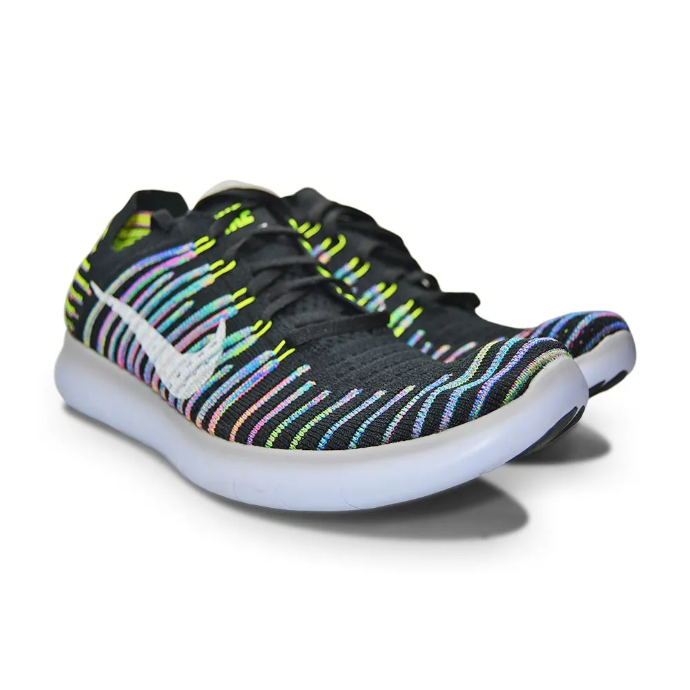 Men's Nike Free Run Flyknit - 831069 003 - Black  Volt Blue Lagoon